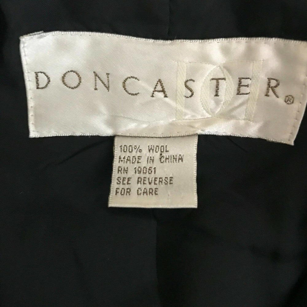 Doncaster Blazer Jacket Womens 6P Black‎ Wool Full Zip Blazer Jacket Pockets - Picture 8 of 10
